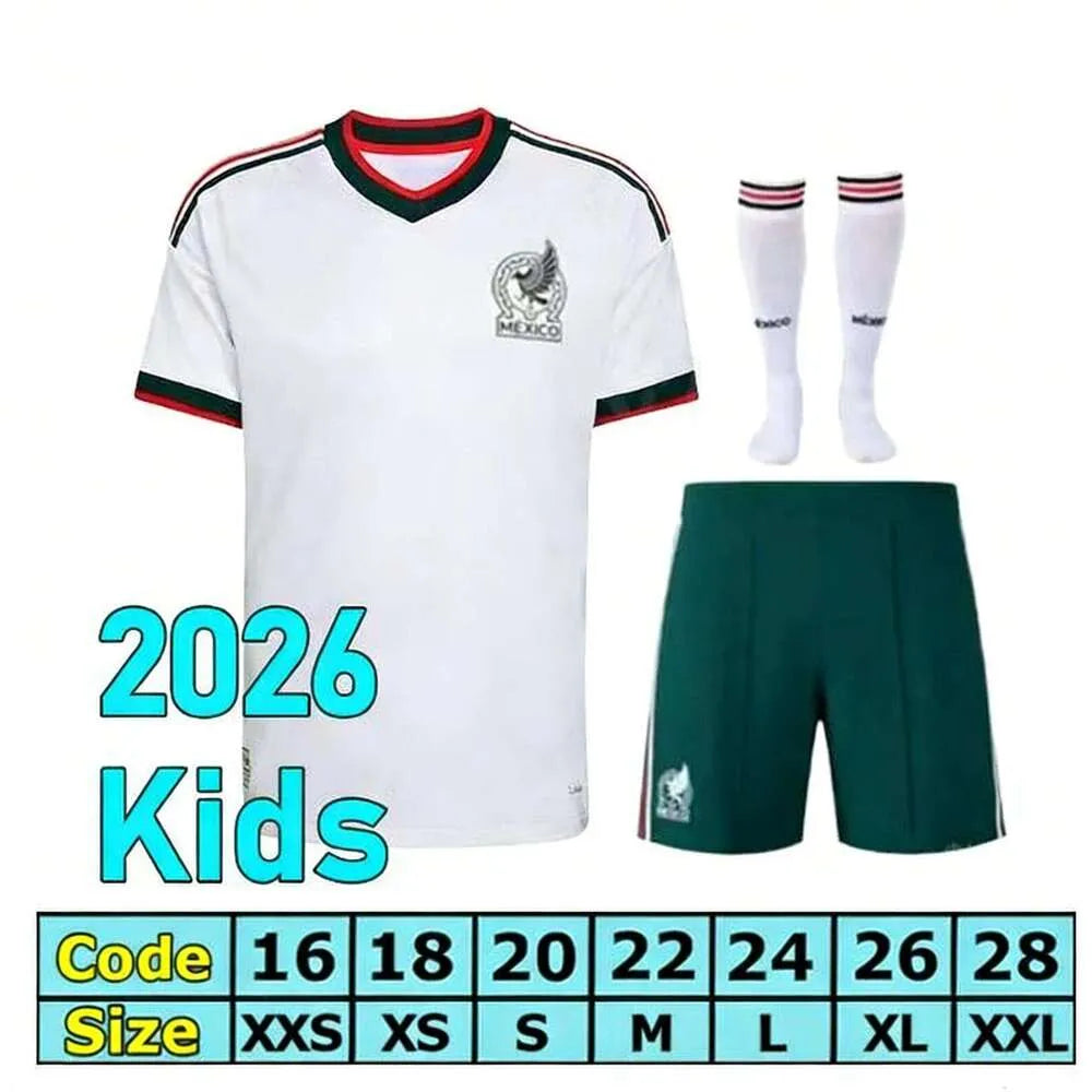 Mexico 2026 World Cup RAUL CHICHARITO Soccer Jersey 26 27 H LOZANO Kids Kit Foot - SitterJersey.com