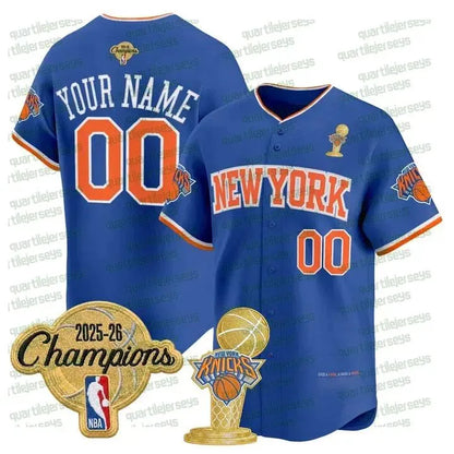 NewYork Knicks 2026 Final Champion Baseball Jersey Jalen Brunson Karl-Anthony To - SitterJersey.com