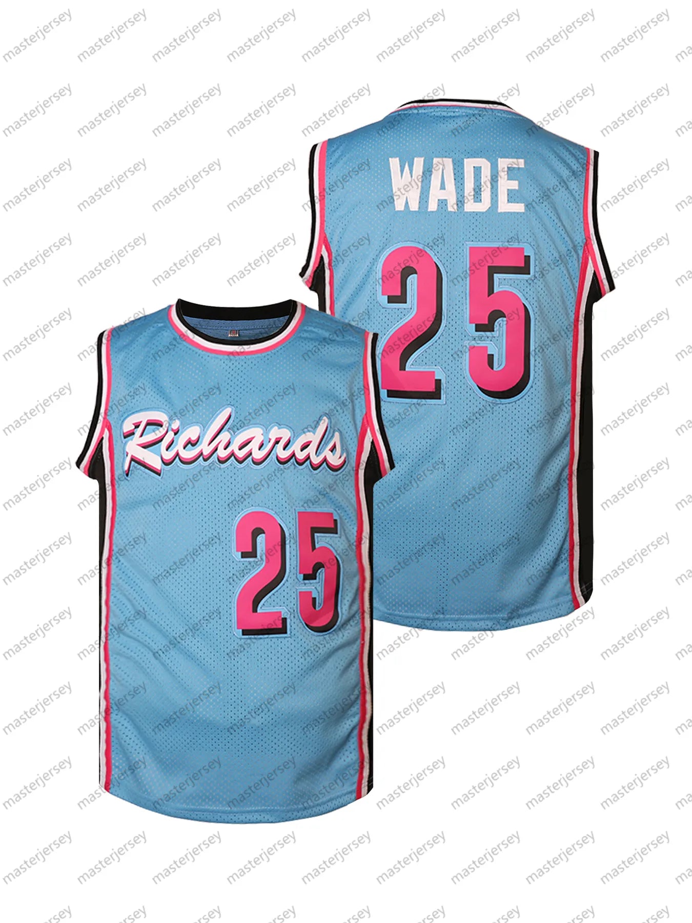 #25 WADE Men's Basketball Jersey Sweatshirt - Embroidered Movie Mesh Letters \u0 - SitterJersey.com