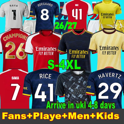 ArSeNallll 26 27 ALAFIORI soccer jerseys RICE SAKA Fans Player MADUEKE ZUBIMENDI - SitterJersey.com