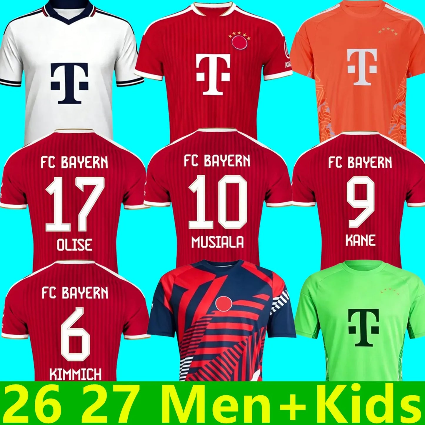 bayern 26 27 KANE Soccer Jerseys LUIS DIAZ MUSIALA OLISE N.Jackson GNABRY MUnICH - SitterJersey.com