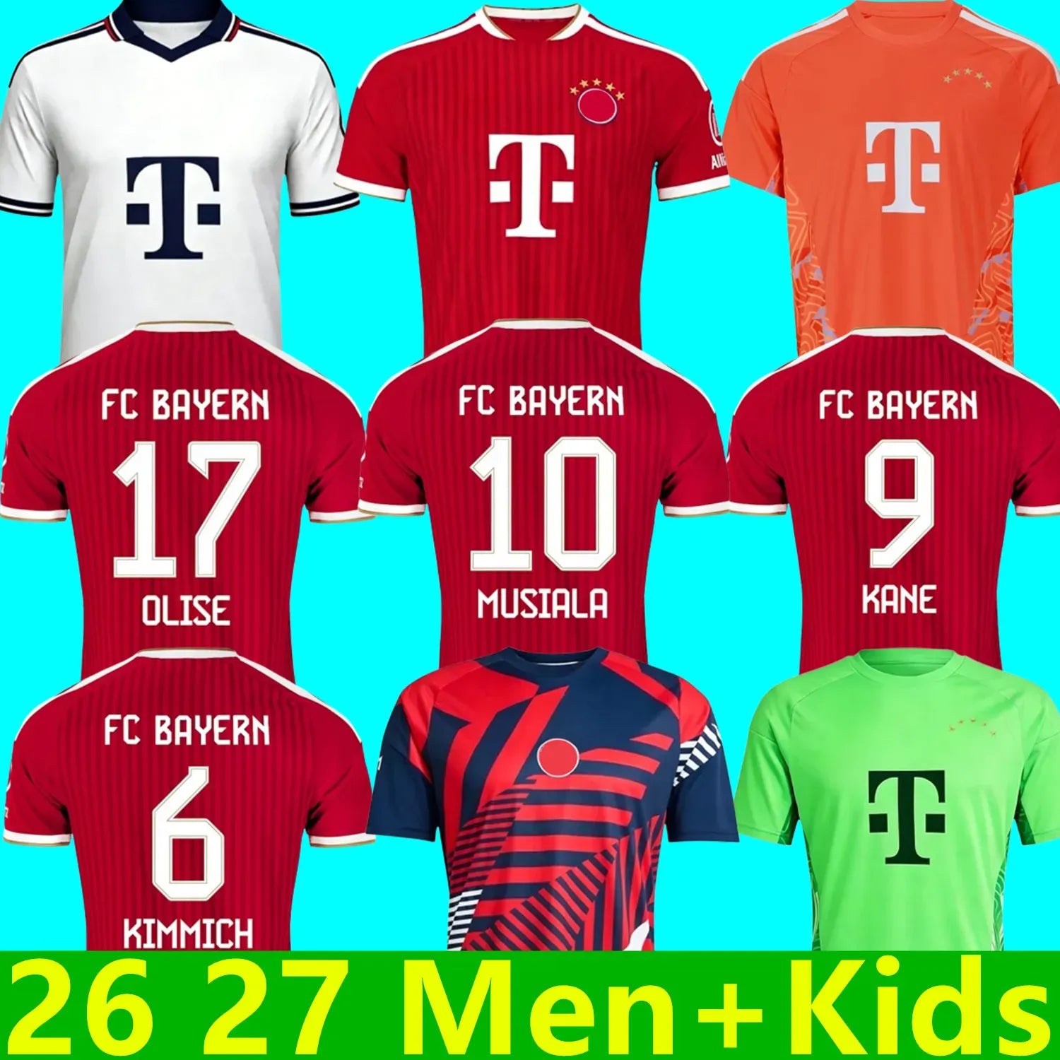 bayern 26 27 KANE Soccer Jerseys LUIS DIAZ MUSIALA OLISE N.Jackson GNABRY MUnICH - SitterJersey.com