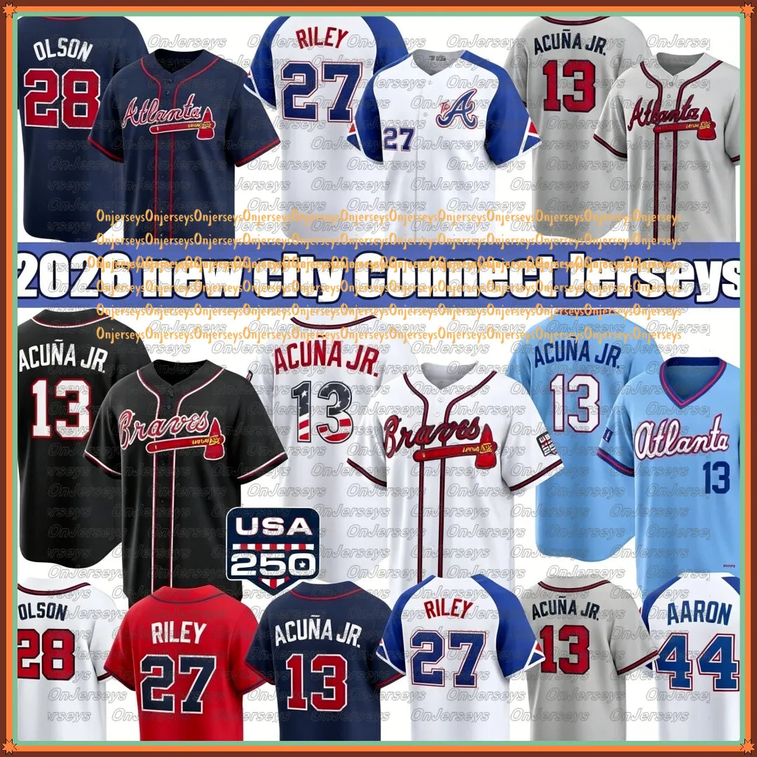 USA 250 Fourth of July Baseball Jersey 2026 Atlantacity Braves Jersey 1 Albies 5 - SitterJersey.com