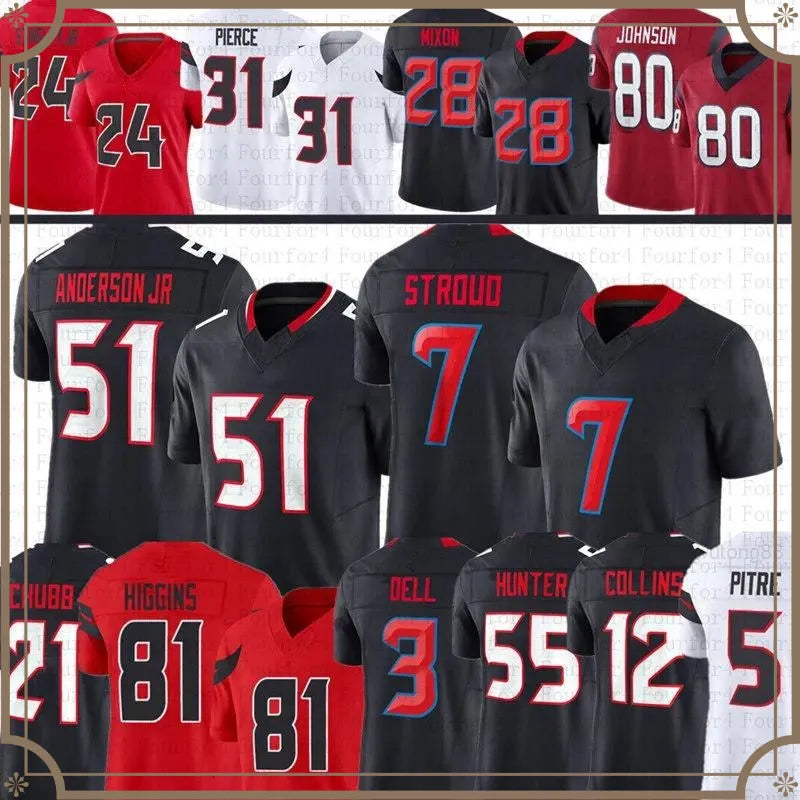 CJ Stroud Nico Collins Football Jersey David Montgomery Nick Chubb Will Anderson - SitterJersey.com