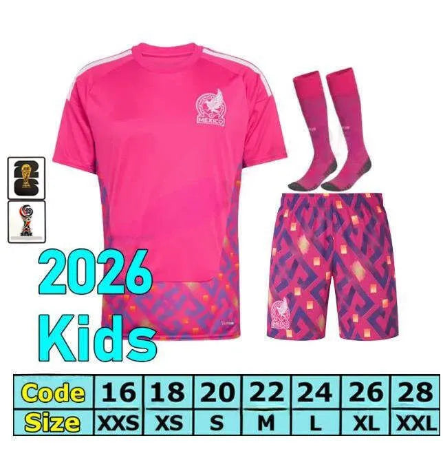 Mexico 2026 World Cup RAUL CHICHARITO Soccer Jersey 26 27 H LOZANO Kids Kit Foot - SitterJersey.com
