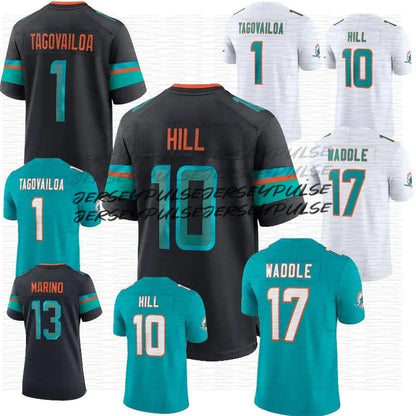 17 Jaylen Waddle Custom 2025 Rivalries Jersey 1 Tua Tagovailoa De'Von Achane Tyr - SitterJersey.com