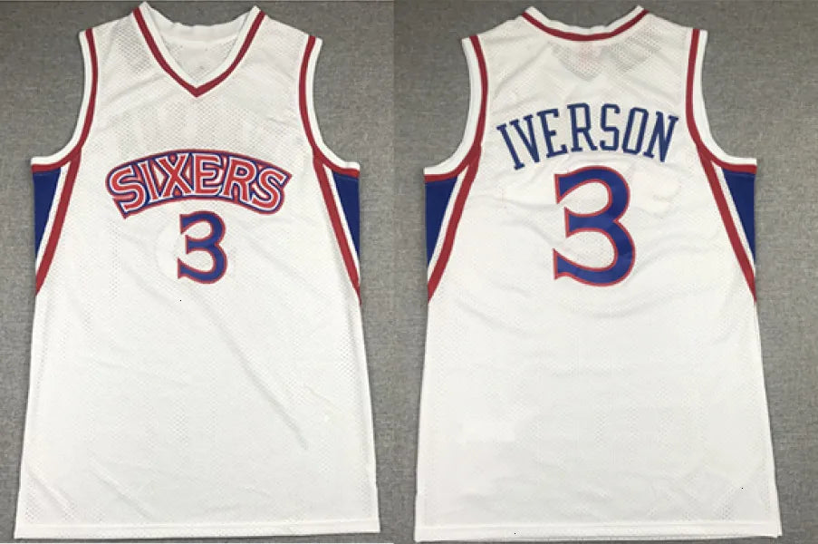 76erss Allen Iverson Jersey Retro Basketball Jerseys Men Youth Kids Georgetown H - SitterJersey.com