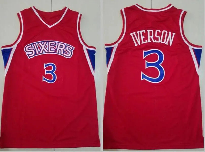 76erss Allen Iverson Jersey Retro Basketball Jerseys Men Youth Kids Georgetown H - SitterJersey.com