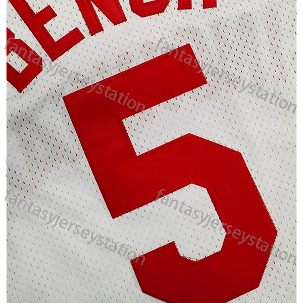 Men's #5 Embroidered Baseball Bench Jersey - V-Neck, Short Sleeve, Polyester Spo - SitterJersey.com