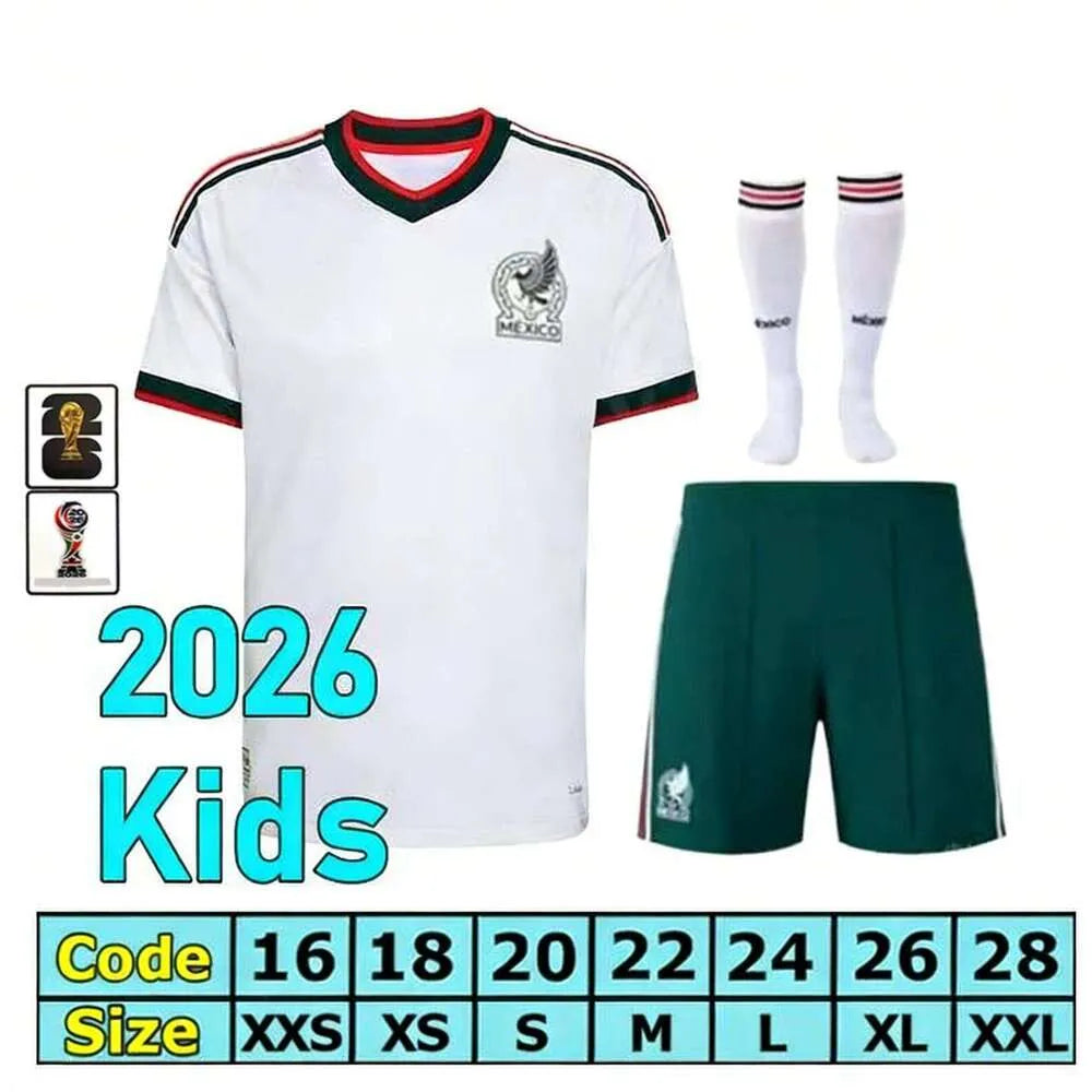 Mexico 2026 World Cup RAUL CHICHARITO Soccer Jersey 26 27 H LOZANO Kids Kit Foot - SitterJersey.com