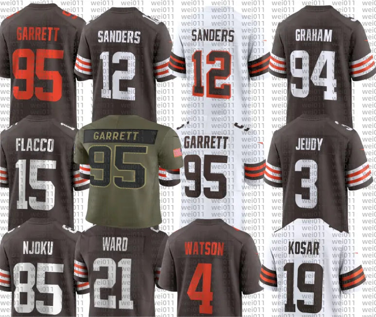 95 Myles Garrett Cities Football Jerseys Nick Chubb Winston Njoku Cedric Tillman - SitterJersey.com